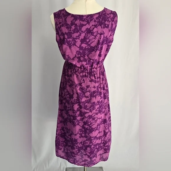 Eddie Bauer Purple Floral Cotton V-Neck Sleeveless Dress Sz. 6 - Picture 13 of 13